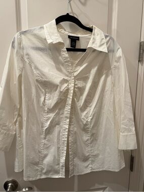 New York White Cotton Button-Front Shirt